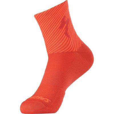 Specialized ponožky Soft Air Mid Logo flo red/rocket red stripe – Hledejceny.cz