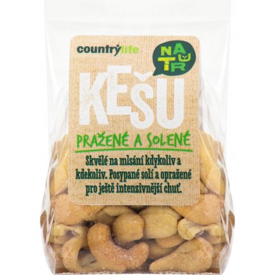 Country Life Kešu ořechy pražené solené 100 g – Zboží Mobilmania