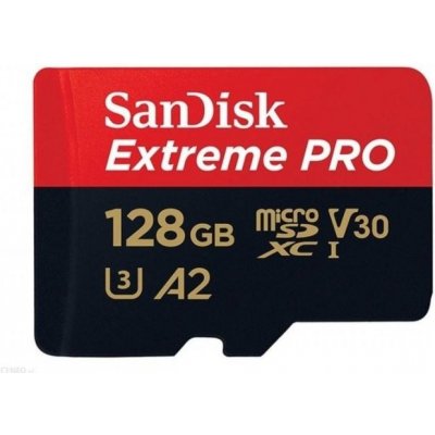 SanDisk MicroSDXC 128GB Extreme PRO A2 UHS-I V30 U3 + SD adaptér 1SA1014 – Zboží Živě