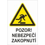 Výměnná tabulka - POZOR! Nebezpečí uklouznutí plast 1mm 300x200 mm – Zboží Dáma