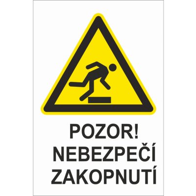 Výměnná tabulka - POZOR! Nebezpečí uklouznutí plast 1mm 300x200 mm – Zboží Dáma