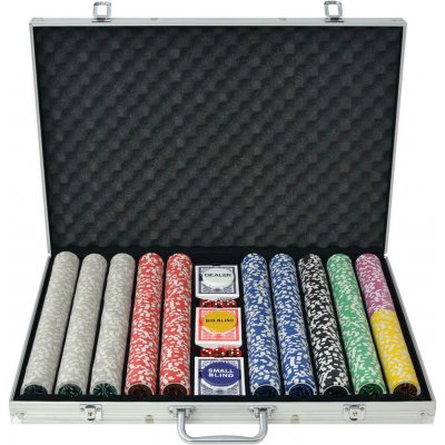 zahrada-XL Poker set s 1000 laserovými žetony hliník 80185 – Zboží Dáma
