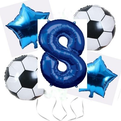 Balónkový set Fotbal modrý 8.narozeniny – Zboží Dáma