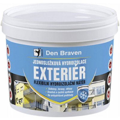 Den Braven Hydroizolace EXTERIÉR Jednosložková hydroizolace EXTERIÉR, kbelík 13 kg, modrá