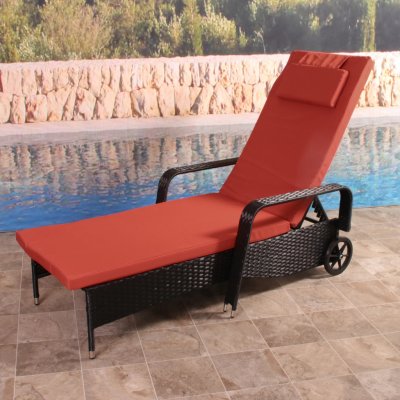 Mendler Carrara Relax Lounger antracit Polštář terakota