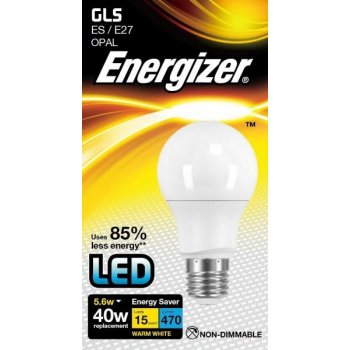 Energizer LED GLS E27 5,6W EQ 40W, teplá bílá