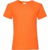 Dětské tričko Fruit of the Loom Valueweight dívčí základní bavlněné tričko oranžová