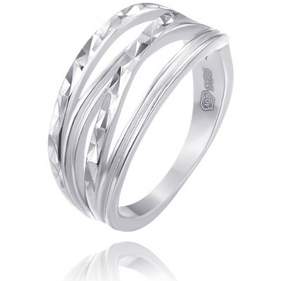 Minet 0066 Broušený stříbrný prsten – Zboží Dáma