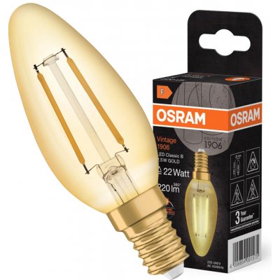 Osram B39 Candle E14 2,5W = 22W 220 lm 2400K Warm Vintage 1906 – Hledejceny.cz
