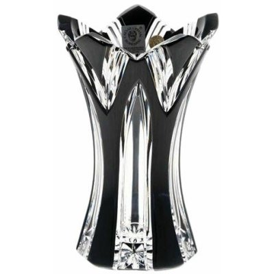 Bohemia Crystal Broušená váza Lotos 155mm - černá – Hledejceny.cz