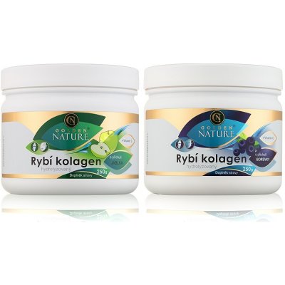 Golden Nature rybí kolagen + Vitamin C borůvka 250 g + jablko 250 g – Hledejceny.cz
