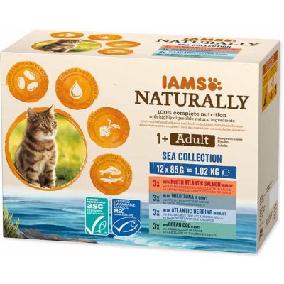 Iams Cat Naturally v om.SeaCollection 12 x 85 g – Zbozi.Blesk.cz