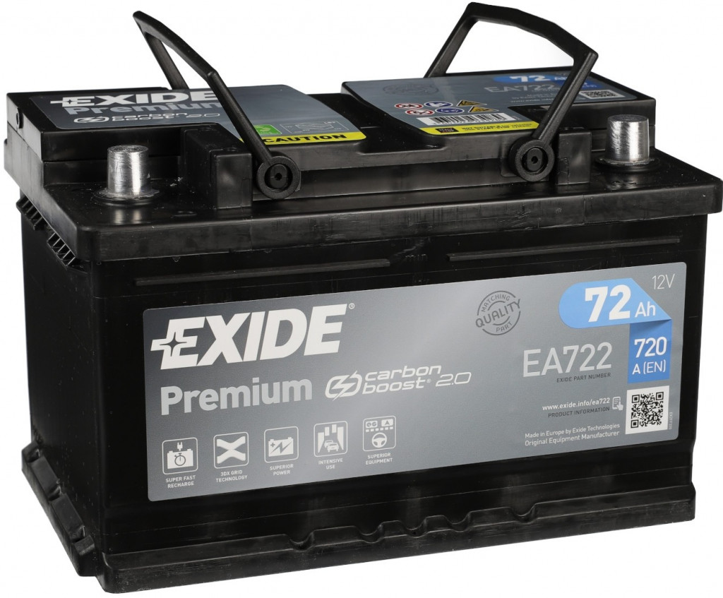 Exide Premium 12V 72Ah 720A EA722 od 1 589 Kč - Heureka.cz