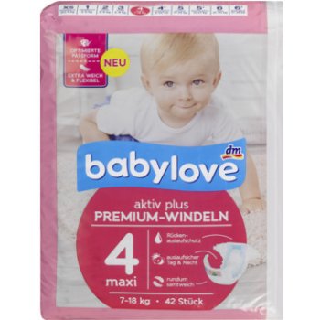 Babylove Premium aktiv plus 4 maxi 7-18 kg 42 ks