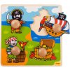 Dřevěná hračka Bigjigs Vkládací puzzle Piráti