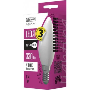 Emos LED žárovka Classic Candle 4W E14 Neutrální bílá