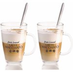 Excellent Houseware 2 sklenic se lžičkou Latte 300 ml – Zboží Dáma