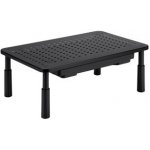 Powerton Podstavec pod monitor nastavitelná výška, větrací otvory, se zásuvkou černý ocel-plast – Zboží Živě