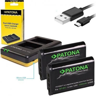 PATONA nabíječka Foto Dual Quick Sony NP-BX1 + 2x baterie 1090mAh USB (PT1974B)