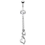 Šperky4U piercing do pupíku srdíčka WP01247-C – Zboží Mobilmania