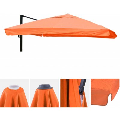 Mendler Náhradní potah pro světelný deštník HWC-A96 s klapkou, potah na deštník, 3,5x3,5m (4,95m) polyester 4kg terakota – Zbozi.Blesk.cz