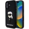 Pouzdro a kryt na mobilní telefon Apple Karl Lagerfeld 3D Rubber Ikonik pro iPhone 16 Black 3666339343736