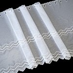 Olzatex vitrážová záclona sablé GIZELA výšivka s bordurou, bílá, výška 70cm (v metráži) – Zboží Mobilmania