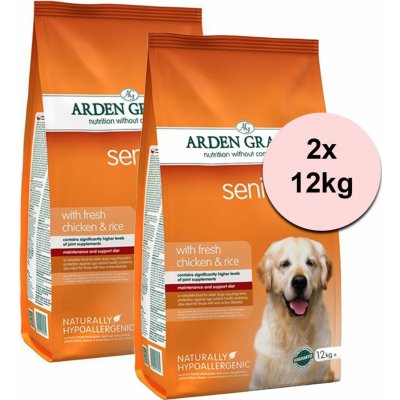 Arden Grange Senior Chicken & Rice 24 kg 2 x 12 kg – Hledejceny.cz