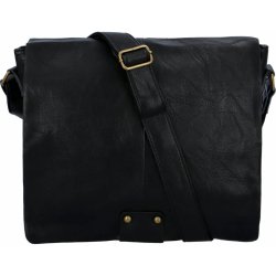 Praktická a módní univerzální velká koženková taška s klopou Berta černá