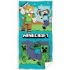 Ručník Carbotex Dětská plážová osuška MINECRAFT VZŮRU DO BOJE tyrkysová 70 x 140 cm