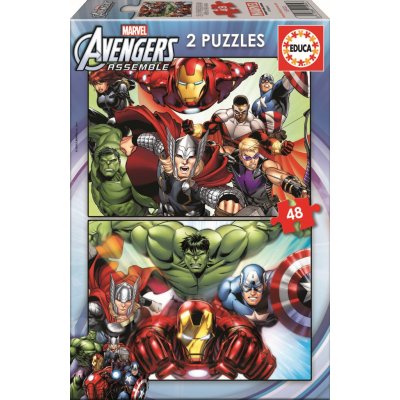 Educa 15932 Cardboard Avengers 28 x 20 cm 2 x 48 dílků