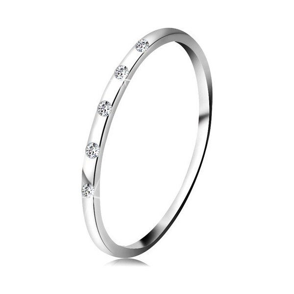 Šperky Eshop prsten v bílém 14K zlatě pět drobných čirých diamantů tenký  kroužek BT181.04 od 6 945 Kč - Heureka.cz