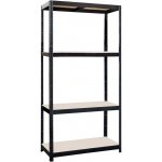 M.A.T. GROUP regál 900x450x1800mm, 4 police, ocel ČER + MDF deska – Zboží Dáma