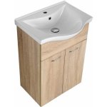 Aqualine KERAMIA FRESH umyvadlová skříňka 51,1x74x34cm,dub platin Bílá – Zboží Dáma
