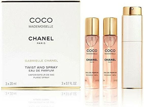 Chanel Coco Mademoiselle EDP plnitelný 7,5 ml + EDP náplň 2 x 7,5 ml + pouzdro dárková sada