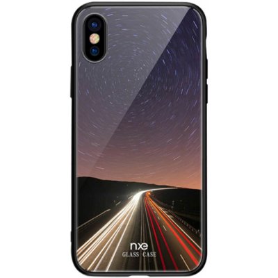Pouzdro NXE se skleněnou zadní stranou iPhone XS Max - noční silnice