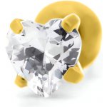 Troli půvabný pozlacený piercing z titanu VSE6015G-PET – Zboží Mobilmania