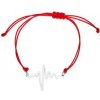 Náramek Šperky4U Červený textilní heartbeat ON004R