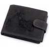 Peněženka Pánská peněženka kožená pro myslivce rybáře motorkáře 9,5x12 cm 5 černá motorka