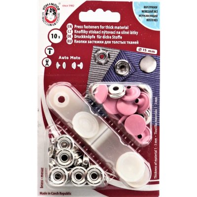 Kohinoor Druky kovové 15 mm, světle růžové – Zboží Dáma