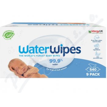 WATERWIPES 100% BIO odbouratené ubrousky 9 x 60 ks