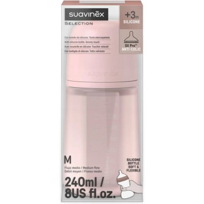 Suavinex kojenecká láhev Colour Essence růžová 240ml – Sleviste.cz