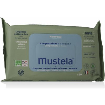 Mustela Compostable at Home Cleansing Wipes čisticí ubrousky s parfemací pro děti od narození 60 ks – Hledejceny.cz