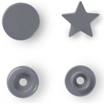 PRYM Patentky Color snaps hvězdy 245 - stříbrno šedá – Sleviste.cz