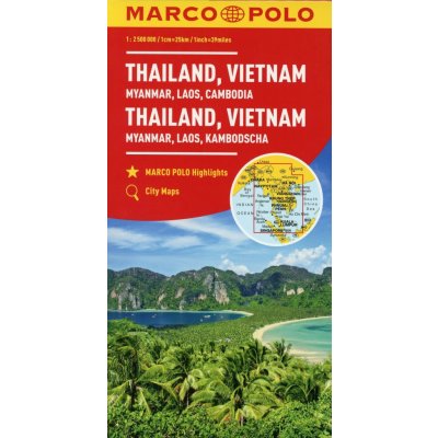Kontinentalkarte Thailand Vietnam Laos Kambodscha 1:2 000 000 – Zboží Mobilmania