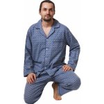 1PF0026 pánské pyžamo dlouhé propínací flanelové šedé – Zboží Mobilmania
