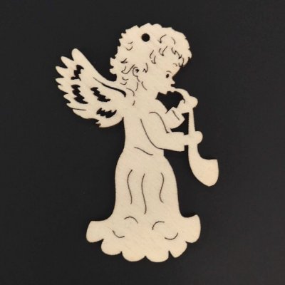 AMADEA Dřevěná ozdoba anděl se saxofonem 6 cm – Hledejceny.cz