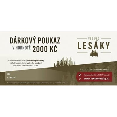 Dárkový poukaz v hodnotě 2000kč – Zboží Dáma