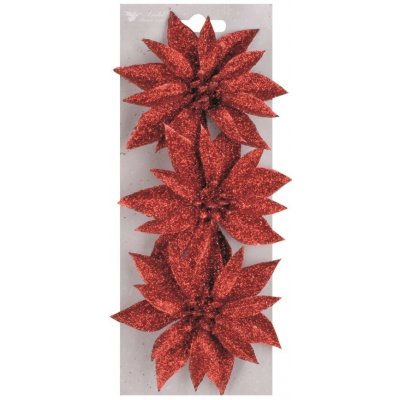 Anděl Růže vánoční glitrová bílá 3 ks 8 cm 1945 – Zboží Dáma