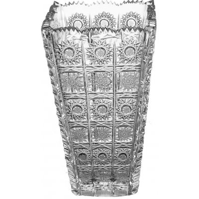 Bohemia Crystal dekorativní váza čtyřhranná 255 mm. Český křišťál, bohatý brus Klasik – Sleviste.cz